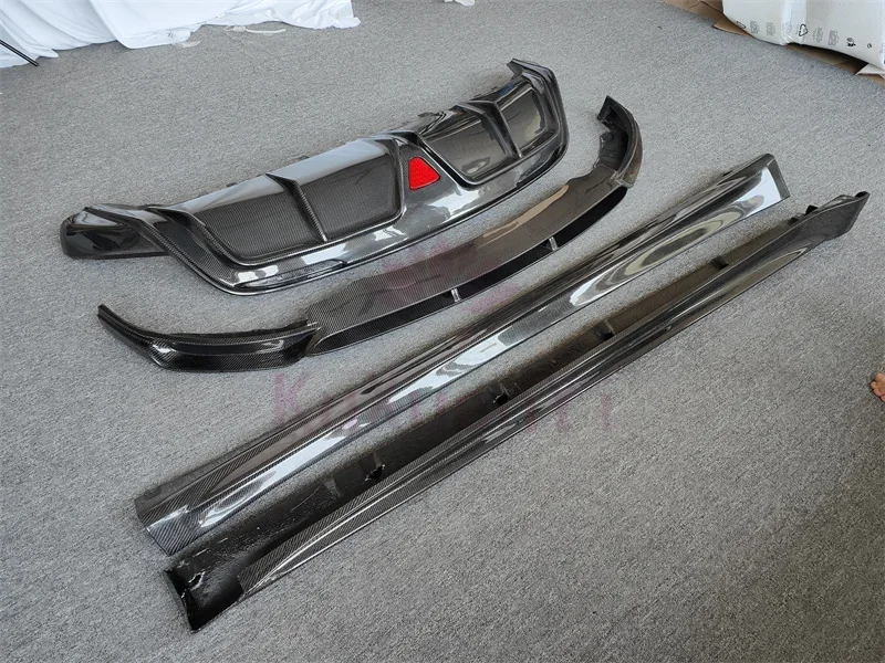 Широкий обвес из углеродного волокна для Tesla Model Y передние боковые юбки и задний