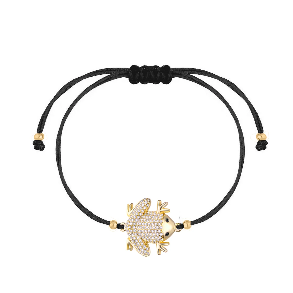 AAA кубический цирконий кристалл черный глаз лягушка браслет женский новый модный