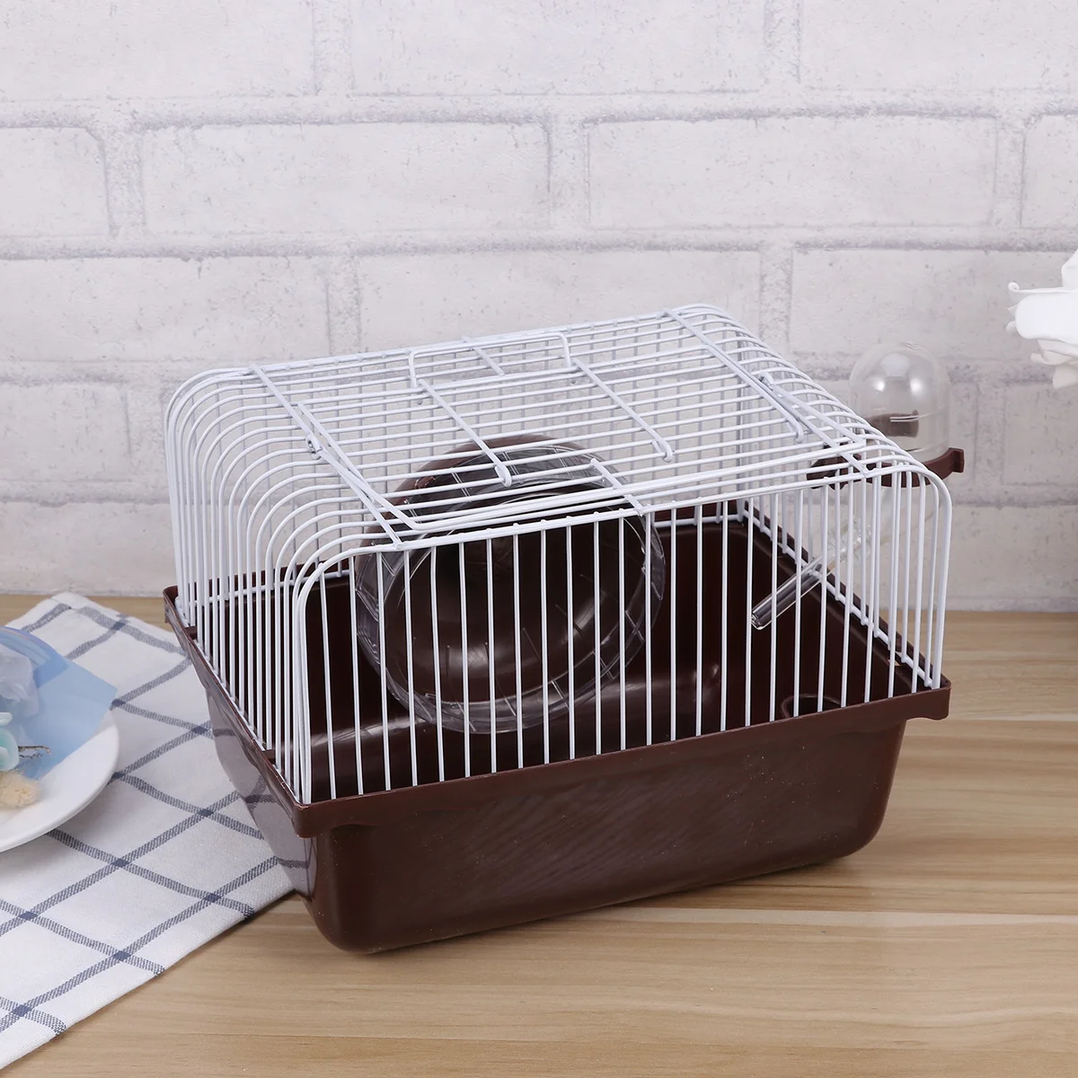 

Hamster Cage Travel Carry Rat Cage Small Pets Supplies Hamster Toy Accessories (Pink)