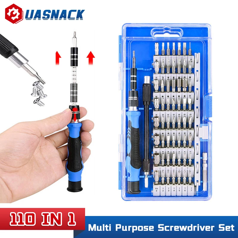 

110 In 1 Screwdriver Set Precision Screw Bits Phillips Magnetic Kits Household Small Electronics Phone Tablet Repair Repair Tool