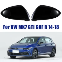 side wing mirror cover caps look black rearview mirror for vw golf 7 mk7 7 5 gtd r gti touran 5g0857537e car accessories