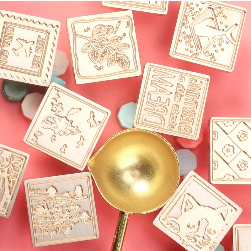 

Ретро квадратная печать, воск, фотобумага, цветок, огненная краска, деревянная ручка, набор для свадебного приглашения, подпись, детская игр...