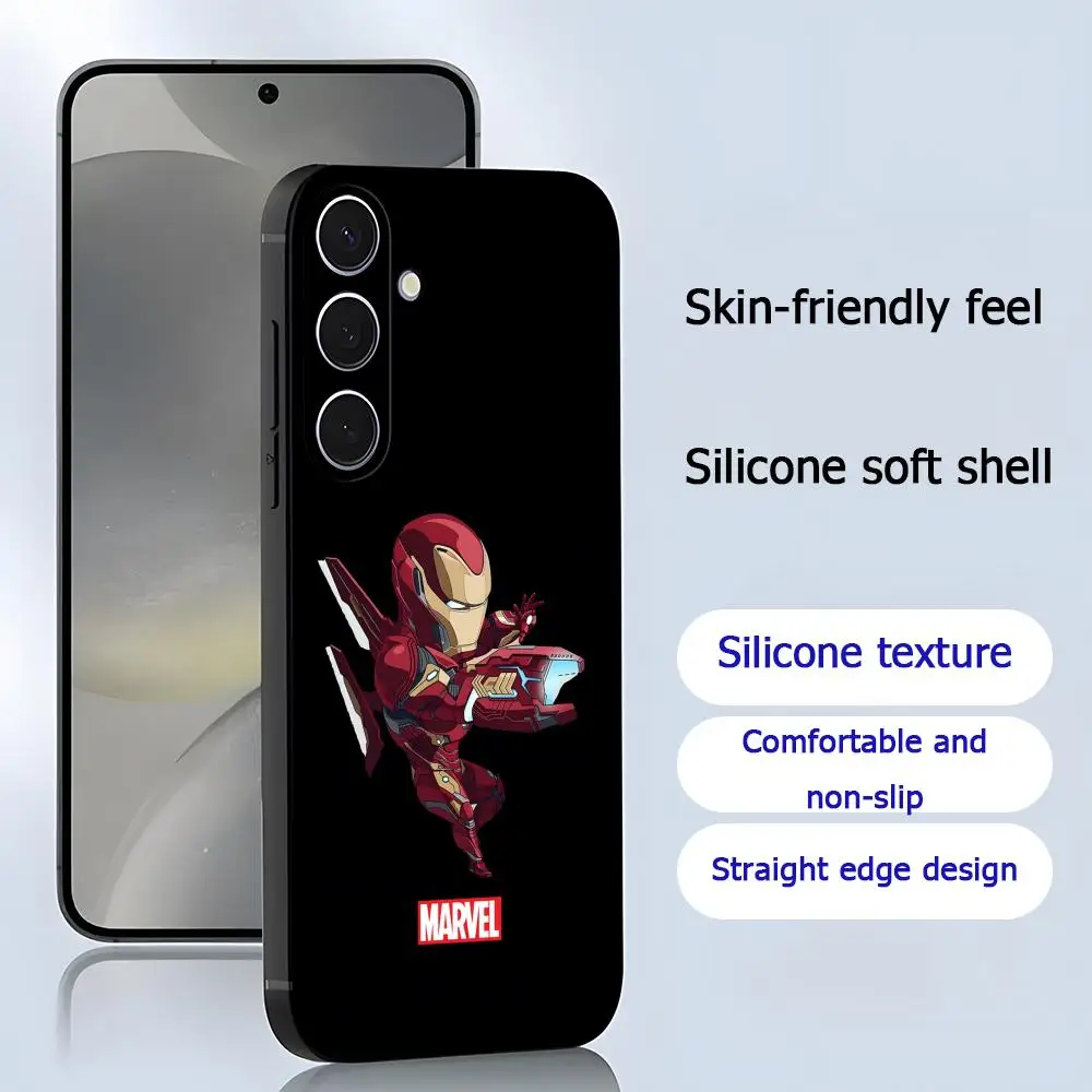 Фото Супергеройский чехол для телефона Iron Man Cool MARVEL для Samsung Galaxy S26 S25 S24 S23 S22 S21 Plus Ultra Note20, мягкий, черный №4