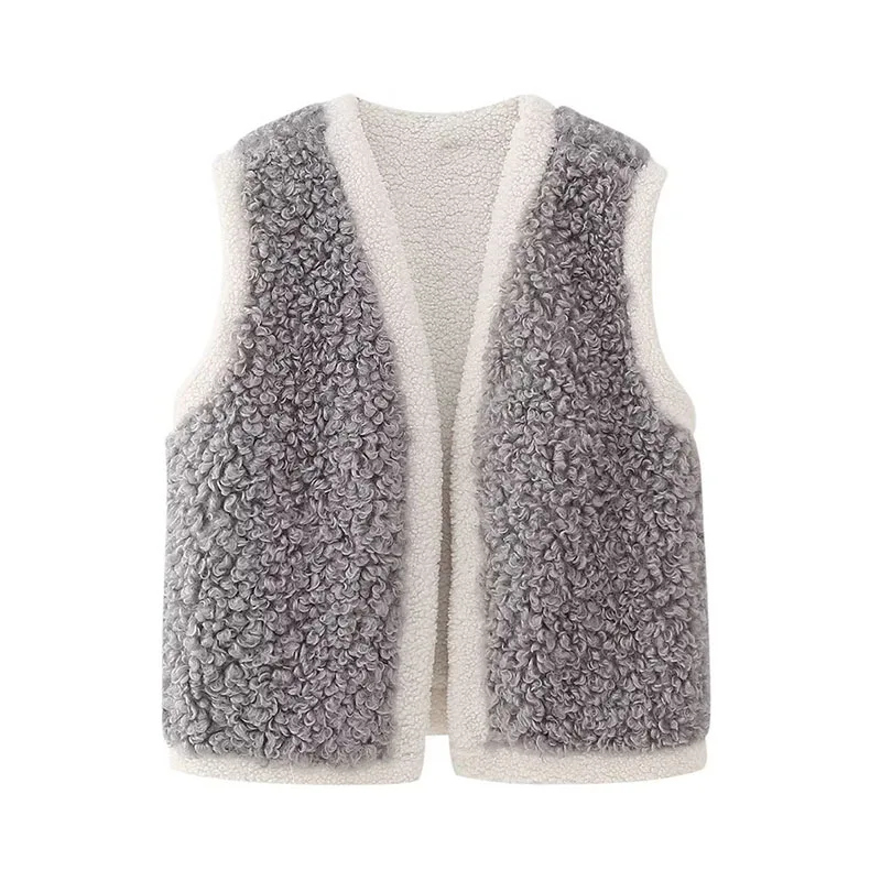 Женский зимний теплый жилет из овечьей шерсти