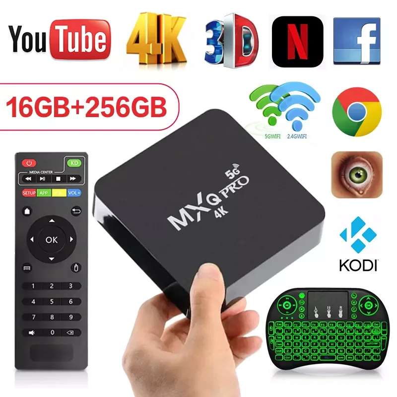 

PRO 4K Smart Box Android 10 RK3128 Media Player 2G+16G With 2.4G Wifi Quad-Core Multimedia Player Set Top Box Television