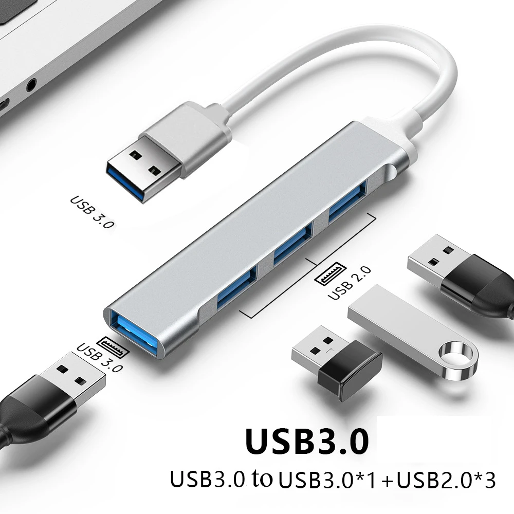 4-портовый концентратор USB 3.0 USB-концентратор Высокоскоростной разветвитель типа c