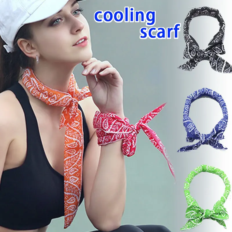 

Summer Scarf Neck Cooler Bandana Summer Body Ice Cool Cooling Wrap Tie Refreshing Bandana Headband Multifunction Wrist Towels