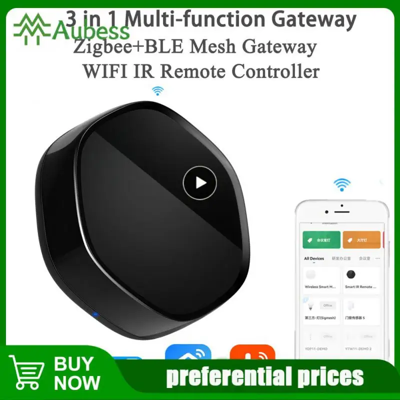 

3 In 1 Gateway Wireless Multi-function Gateway Hub Tuya Zigbee Smart Life 38khz Ir Remote Controller Supports Ac Tv Dvd Audio