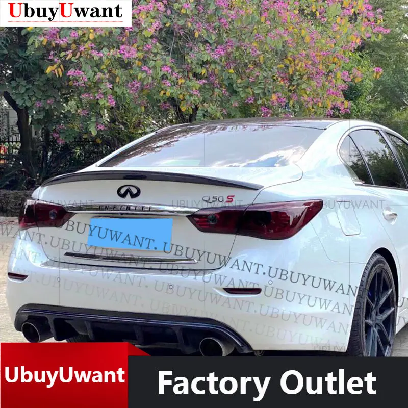 

Спойлер для багажника автомобиля Infiniti Q50 из настоящего углеродного волокна крышка крыла 2014-2021 Highkick задний спойлер для багажника