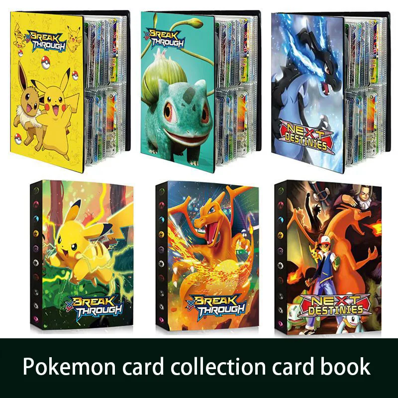 

Kawaii Pokemon Pikachu Eevee Bulbasaur Cartoon 240 Sheets Card Collect Card Book High Capacity High Transparency Life Supplies