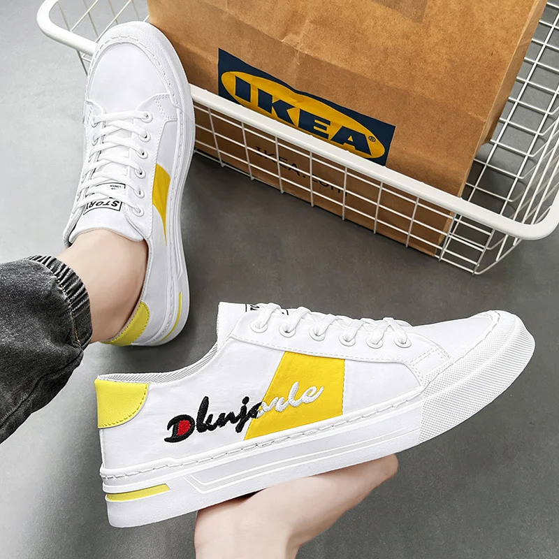 Summer Fashion Embroidery Low-cut Mens Skateboard Sneakers Breathable Flat Sports Shoes For Man Waterproof Men Skateboard Shoes