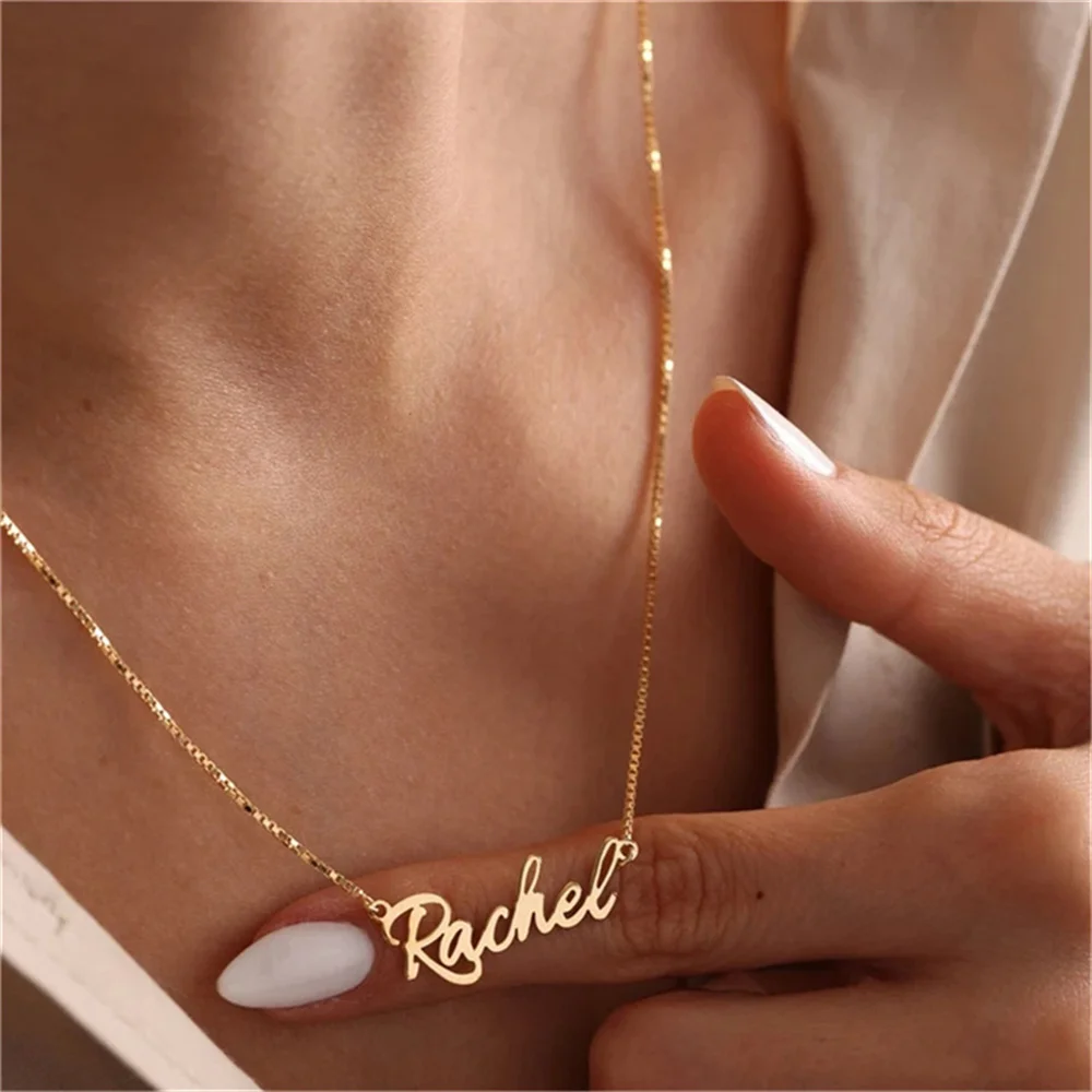 

Necklaces for Women 2022 Jewelry Stainless Steel Personalized Customized Letter Necklace Name Girl Fashion Gold Chain Pendant