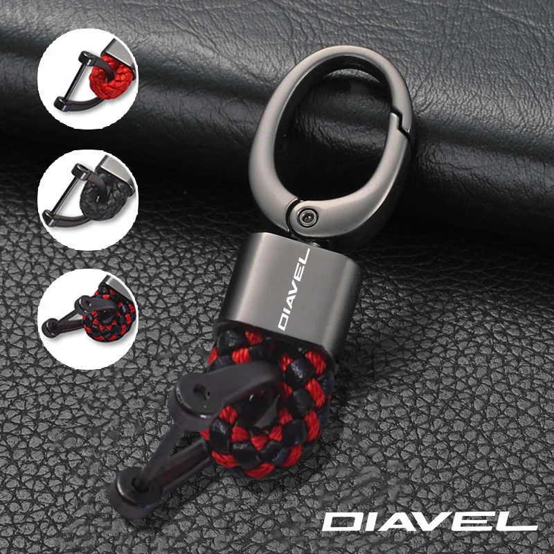 

For Ducati Diavel Carbon AMG Strada XDIAVEL S 2011 2012 2013 2014 Custom LOGO Motorcycle Braided Rope Keyring Metal Keychain