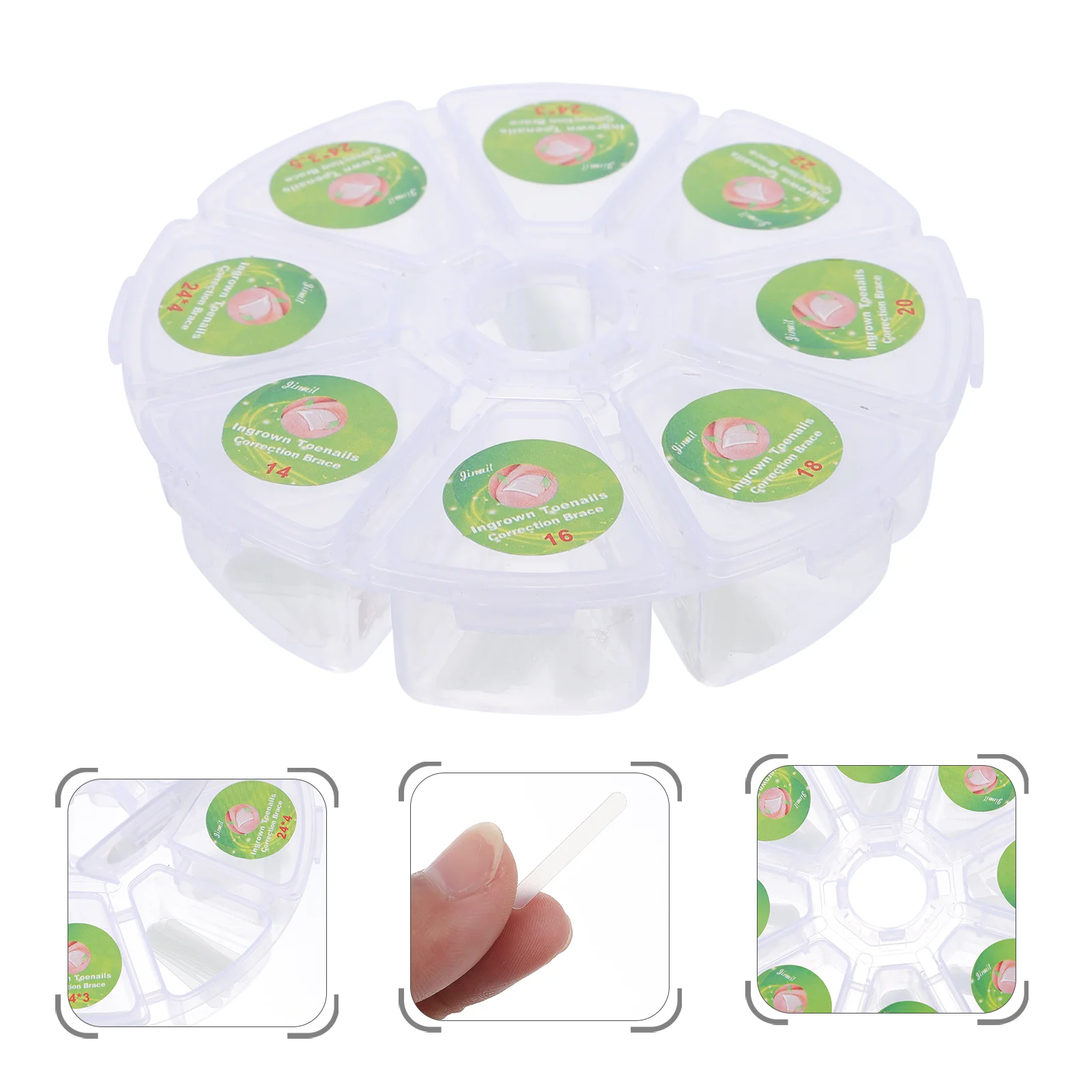 

100 Pcs Ingrown Nail Correction Patch Care Sticker Tool Kit Arc Pedicure Toenail Synthetic Fiber Resin Feet