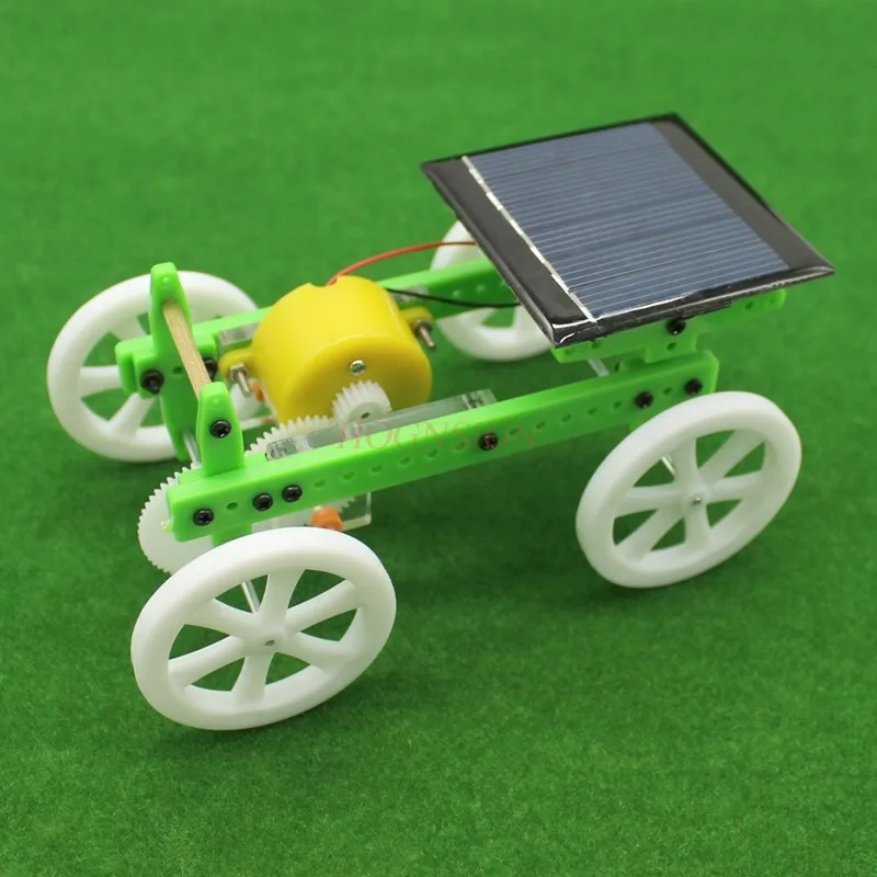 physical Solar green strip car scientific experiment maker model toy student science and technology gizmo DIY assembly