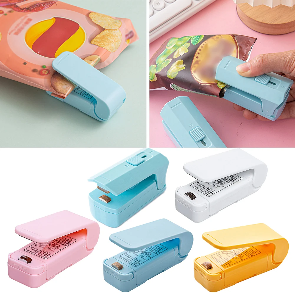 

1PC Portable Mini Sealer Snack Plastic Bag Sealing Machine Home Hand Pressure Heat Sealer Multifunctional Moisture-proof Sealer