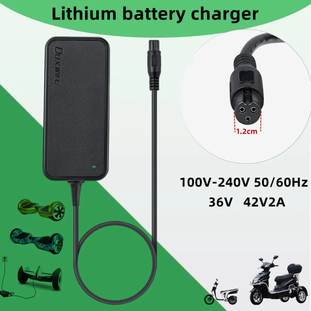 

Duxwire 36V Li-ion Lithium Battery Charge Output 42V2A Electric Bike E Scooter Power Charger Aviation M16