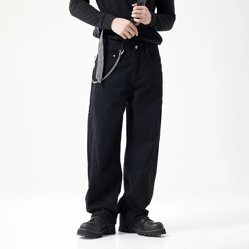 Джинсы мужские с широкими штанинами уличная одежда в стиле хип-хоп панк из