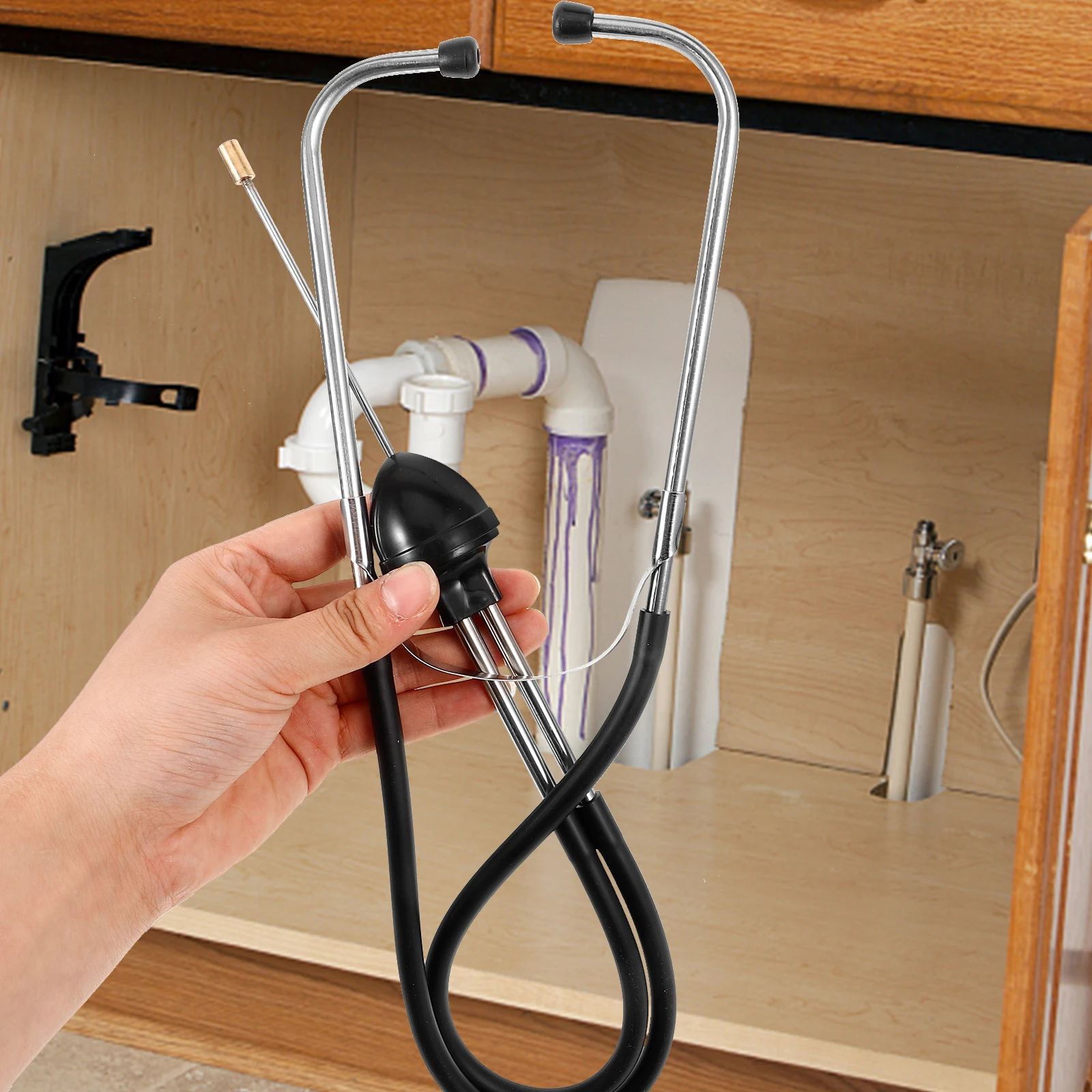 

Прослушивающая палочка, высокоточный инструмент для проверки утечки водопроводных труб, подземный тестер из нержавеющей стали для обнаружения утечек труб