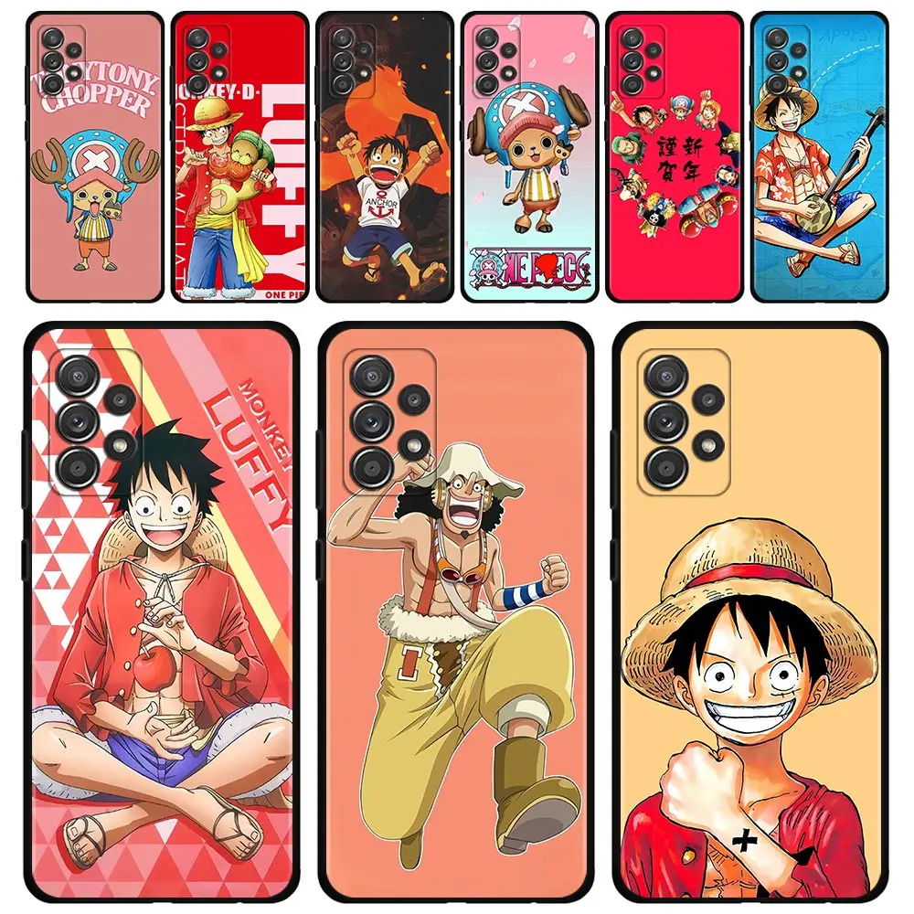 

Phone Case For Samsung Galaxy A12 A51 A71 A72 A32 A52 A21s A21 A02s A02 5G Cover Silicone Funda One Piece Luffy Chopper Cartoon