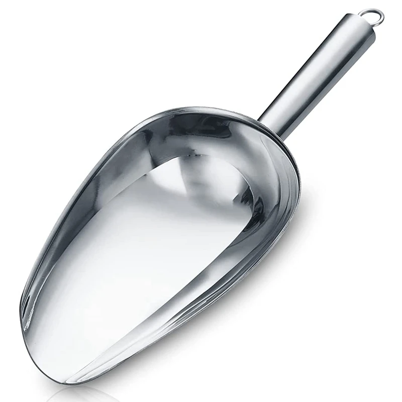

Stainless Steel Ice Spoon, Multi-Purpose Candy Kitchen Bar Party Wedding Pet Dog Food Spoon Beach Shovel (Silver)