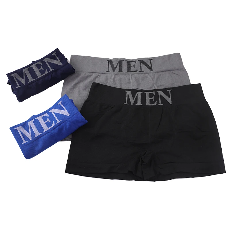 

4 Pcs Fashion Panties Men's Casual Boxer Briefs Homme Sexy Seamless Underwear Letter Comfortable Breathable Underpants Lingerie