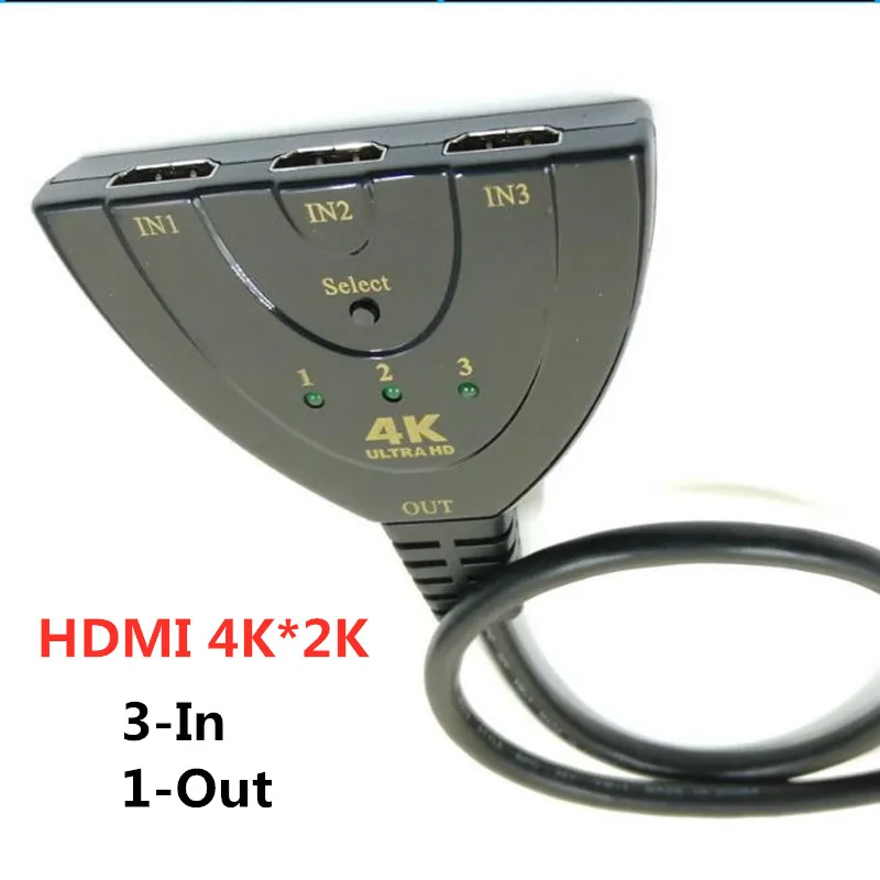 

4K HDMI разветвитель Кабель 3 в 1 выход 4096 3840 Full 1080p Высокое разрешение видео HDMI переключатель дисплей для HDTV DVD PS3 Xbox топ продаж
