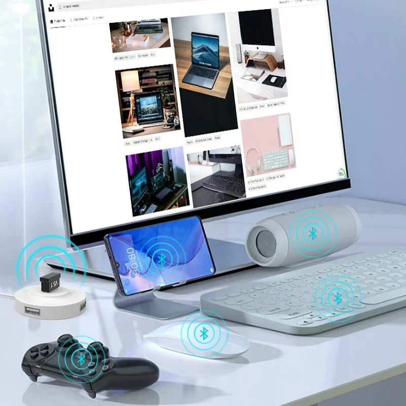 2 шт. мини-USB Bluetooth 5 1 адаптер для ПК ноутбука мыши клавиатуры планшета телефона