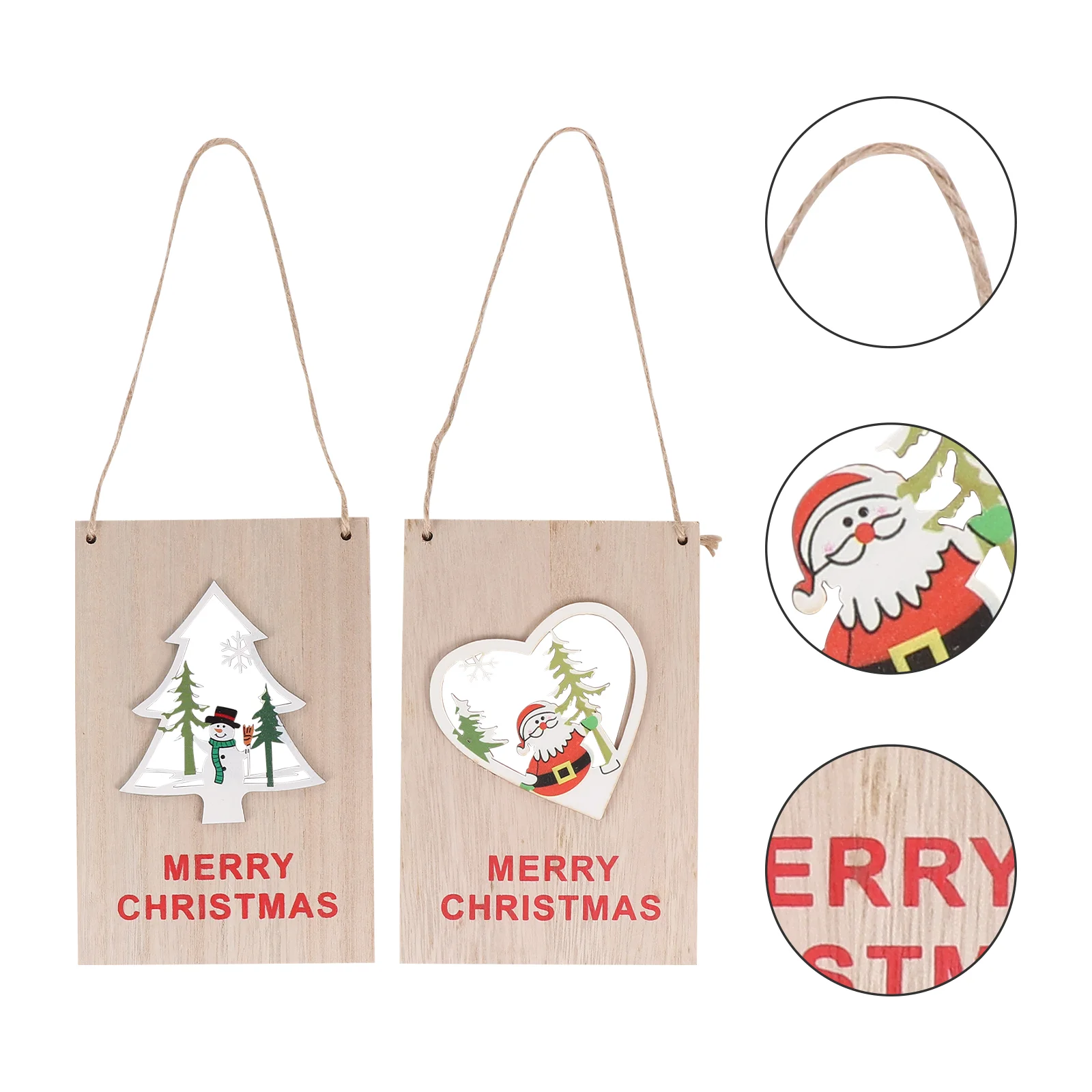 

2Pcs Christmas Hanging Pendant Door Hanging Ornaments Home Welcome Board