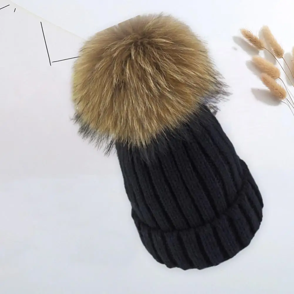 

Solid Color Beanie with Stretchy Design Cozy Oversized Knitted Hat Windproof Warm Stylish Winter Headwear with for Women for Men