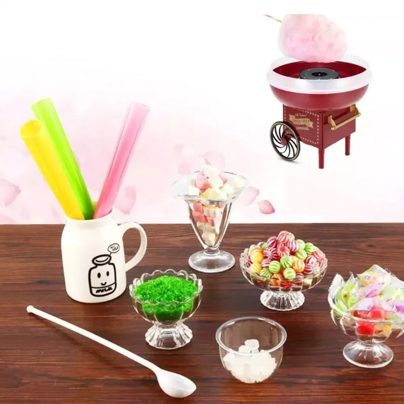 Retro Trolley Cotton Candy Machine Fashion Mini Candy Floss Maker Home Use Countertop Electric Children Creative Candy enlarge