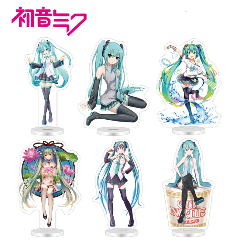 

15 см 2022 Новинка Аниме Мику милая фотоакриловая экшн-фигурка из искусственной кожи Стоячие тарелки Коллекционная модель игрушки орнамент по...