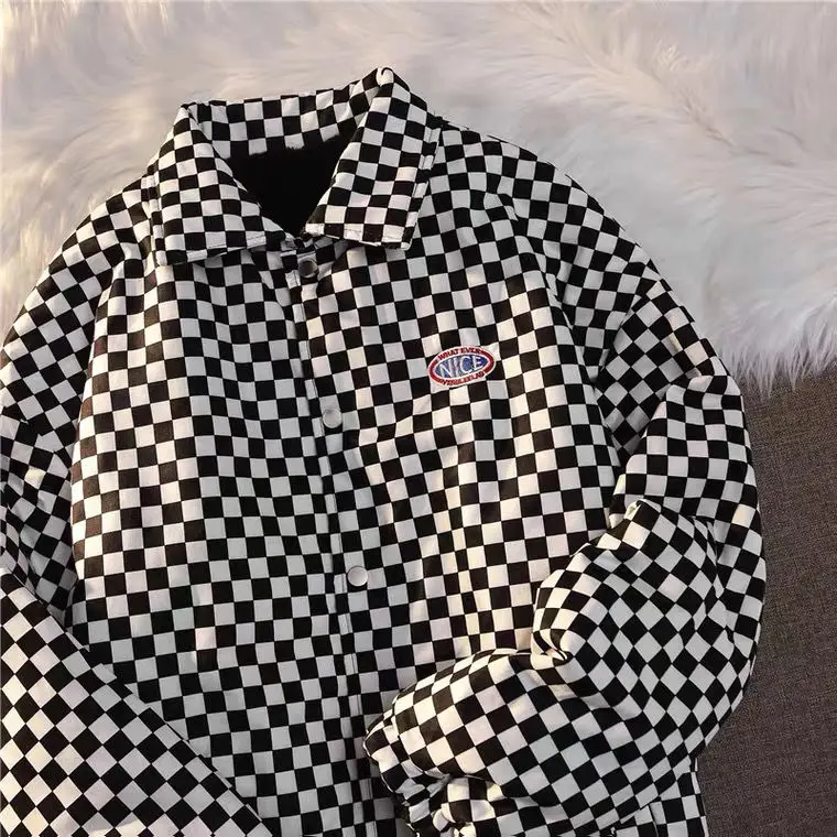 

Шикарная Радужная американская Ретро зеленая Двусторонняя одежда, шахматная куртка, Женское пальто, бархатные толстые зимние куртки для влюбленных