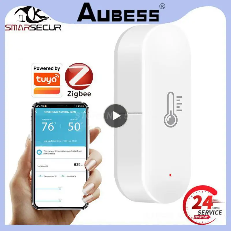 

1~6PCS Zigbee Hygrometer Thermometer Real-time Monitor Intelligent Linkage Temperature And Humidity Detector Wireless