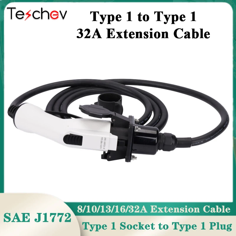 

Удлинительный кабель для зарядки электромобиля, тип 1 J1772, 32 А