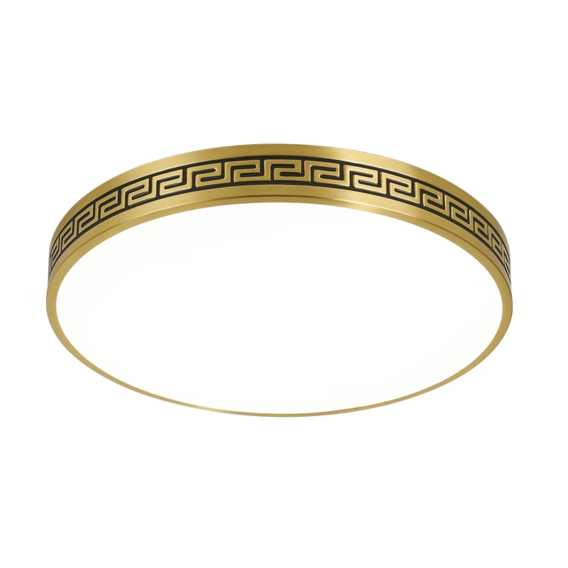 

Chinese Ceiling Lights Bedroom All Copper LED Simple Ultra-thin Fringe Round Dining Room Study Living Room Lamps Free Shipping