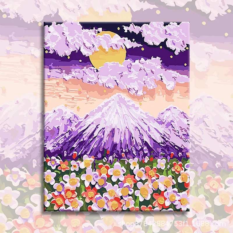 

1406Ann-Tulip diy digital oil painting oil painting acrylic flower painting explosion hand-filled landscape painting