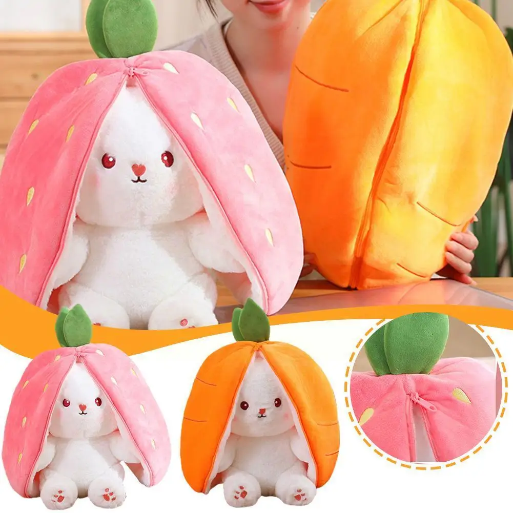 

Bunny Plush Toys Cute Strawberry Rabbits Stuffed Kawaii Bunny Baby Plushie Soft Hugging Pillow Plush Toy Gifts For Kids Z8S5