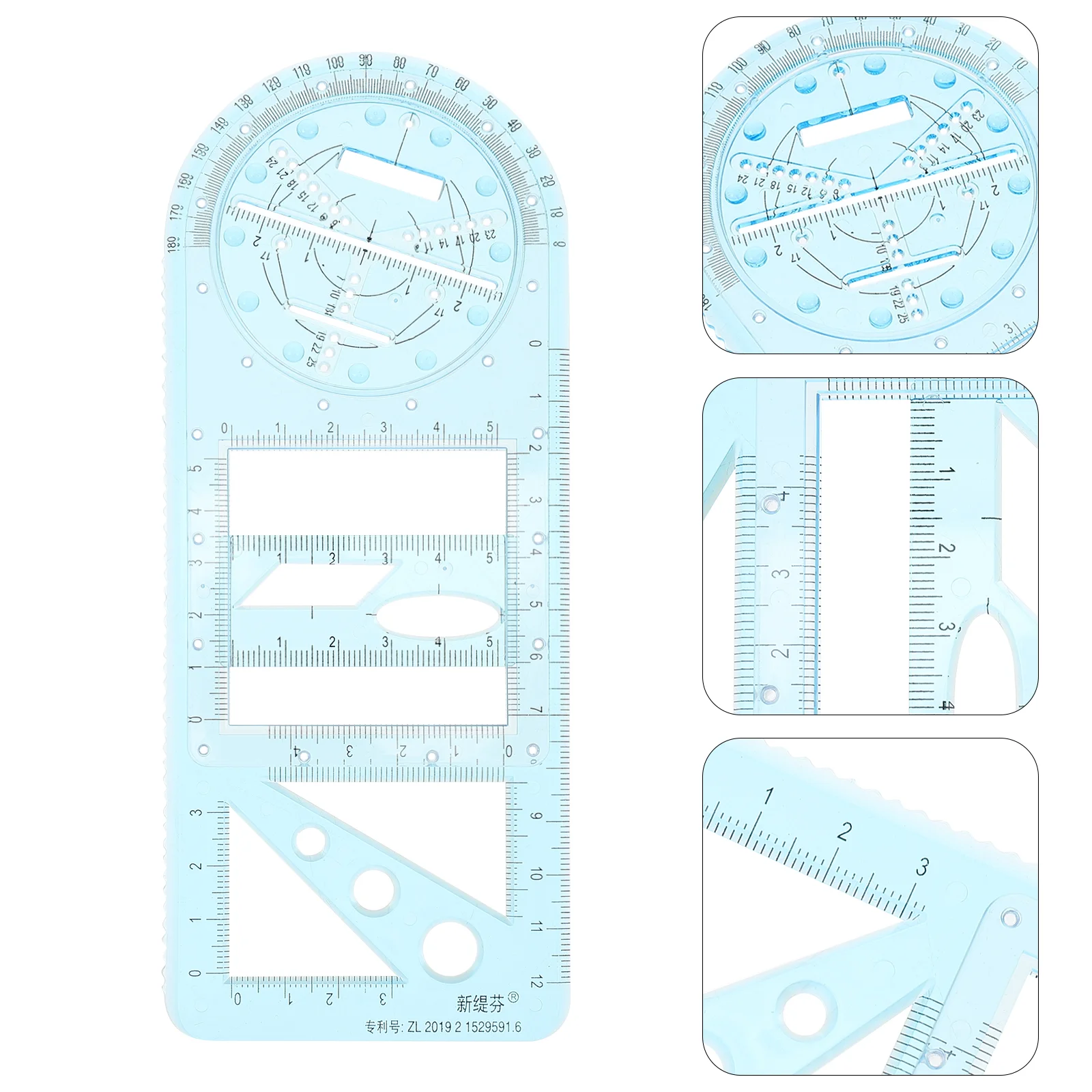 

Round Ruler Student Use Multifunctional Geometric Drawing Stencils Plastic Tool