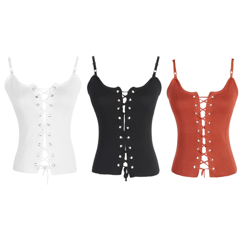 

Sexy Hollow Out Tank Tops Sleeveless Sweater Vest Solid Knitted Vest Women Slim Top