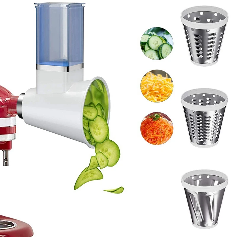 

Promotion! Electric Cheese Grater Accessories For Kitchenaid Stand Mixer Slicer/Shredder Attachment With 3 Blades