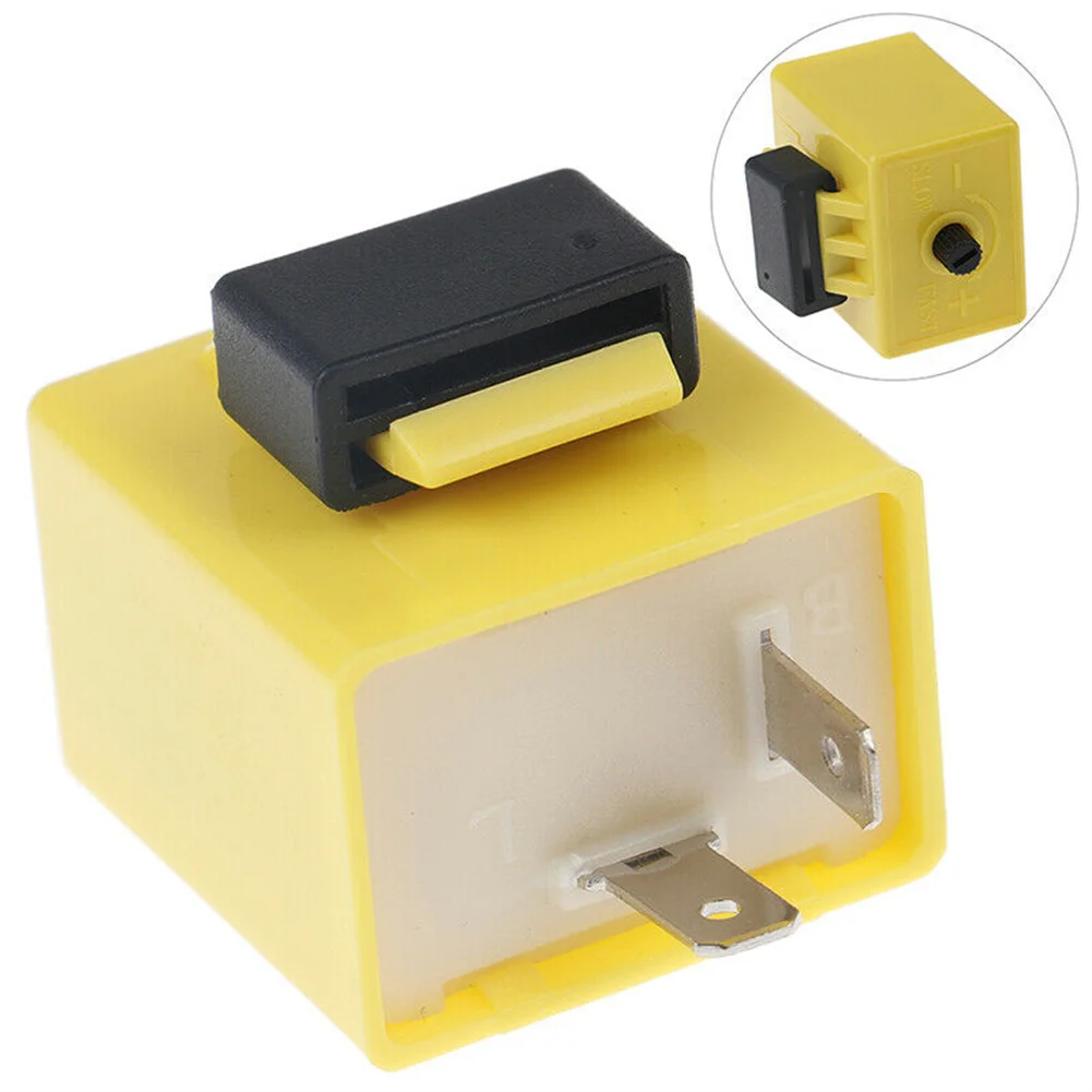 

1Pcs 12V 2 Pin Universal LED Flasher Frequency Relay Waterproof Motorcycle Signal Indicator Resistor Multiple Safe Yellow