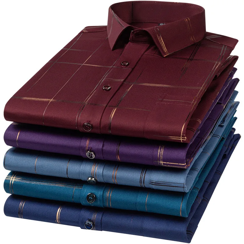 2022 Spring and Autumn New Oxford Spinning Korean Shirt Men's Slim Fit Fashion Casual Solid Long Sleeve Men's Shirt