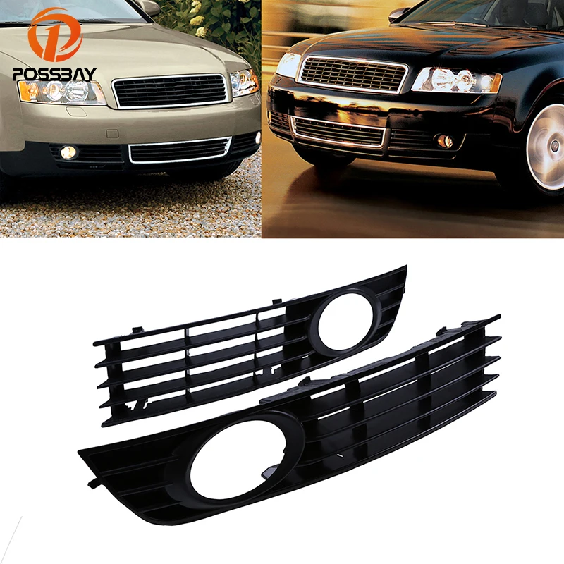 

POSSBAY Front Bumper Lower Grille Grill Fog Lights Hole Cover for Audi A4 B6 Sedan 2001-2005 Car Styling Exterior Accessories