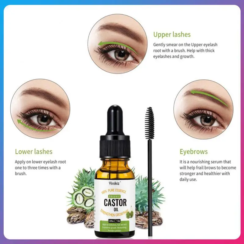 

Pure Castor Oil Eyelashes Growth Serum Eyebrow Fast Growth Liquid Essential Oil Thick Curling Lash Makeup Eyelash Enhancer TSLM1