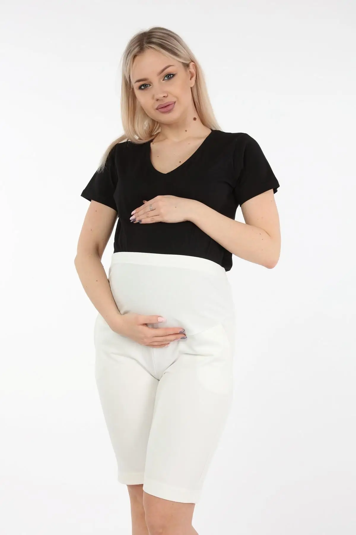 

Maternity Fashion Cotton Lycra Maternity Combed Shorts