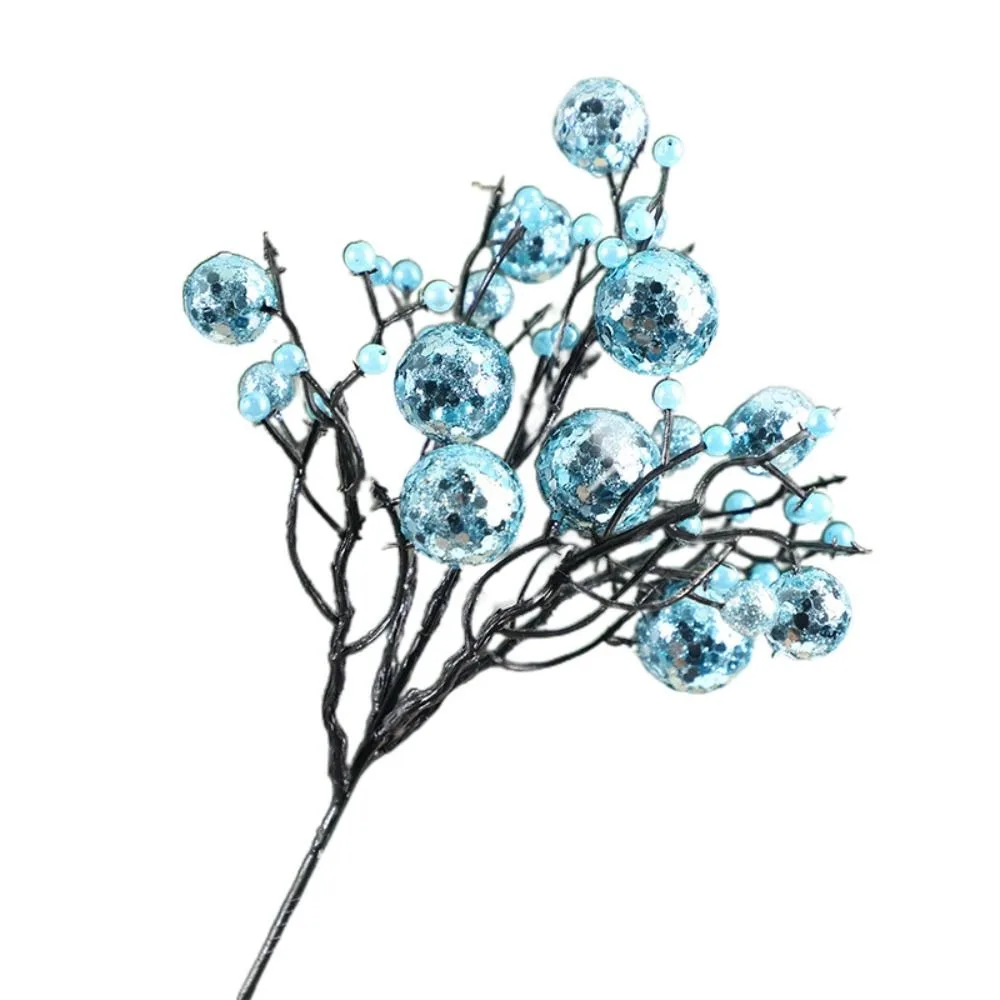 

Искусственные блестящие ягодные веточки пластик 29 см