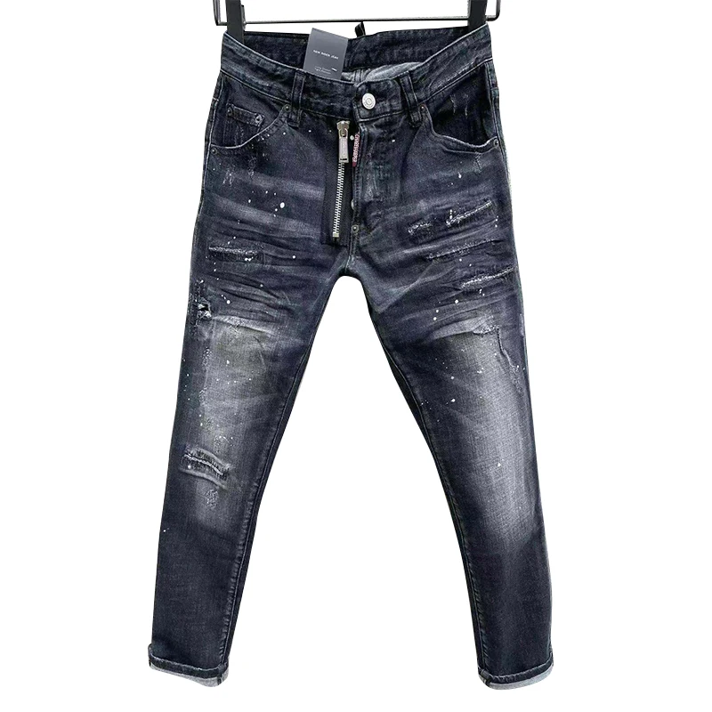 Новинка 878 эластичные мужские джинсы chareiharпер с рисунком обтягивающие синие