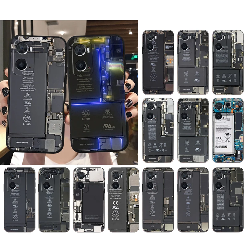 

Phone Case for OPPO A57S A54 A74 A94 A54S A53S A53 A52 A9 A5 A15 A16 A17 A91 A96 A76 Battery Motherboard Circuit board Case