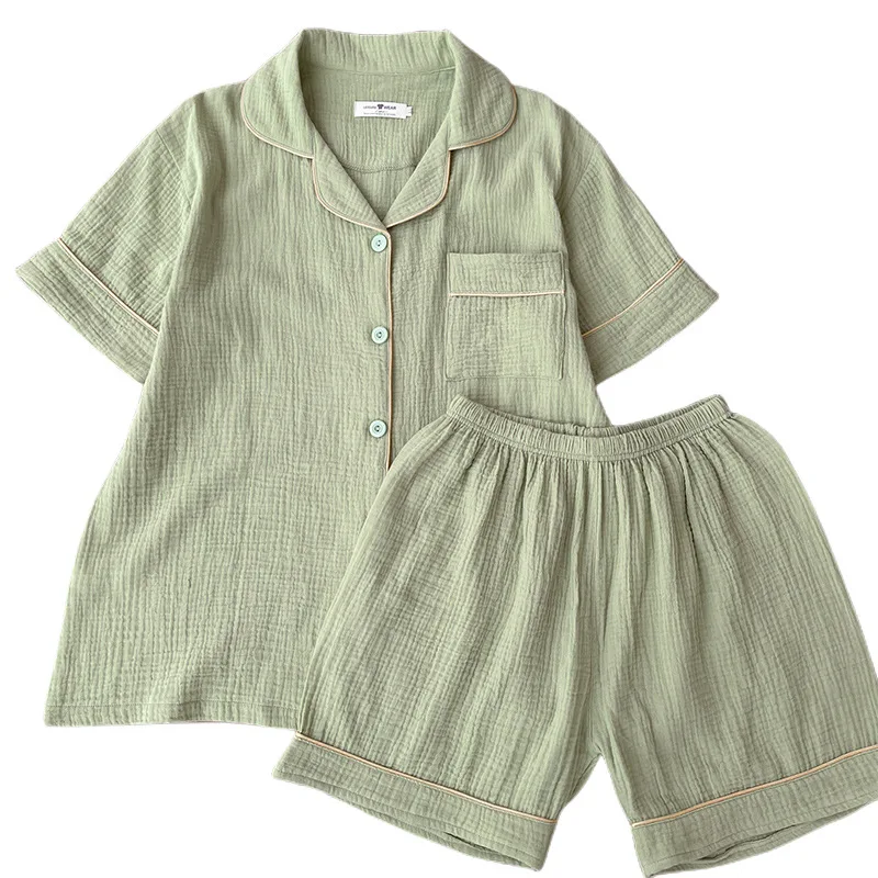 2023 Summer New Ladeis Sweet Candy Color Cotton Sleepwear Pajamas Set Short Sleeve and Pants Women Cute Homewear Casual Wear